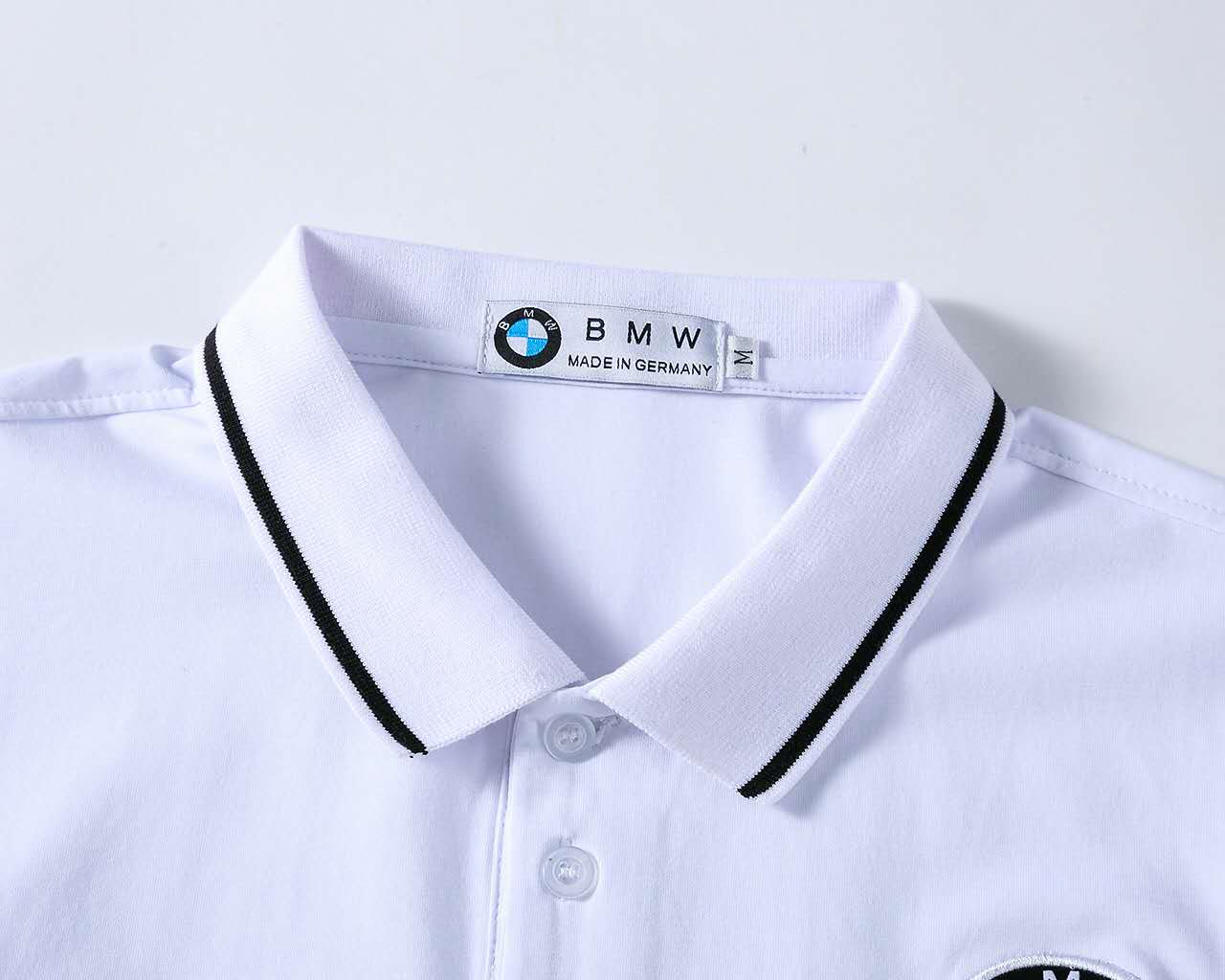 2022 Polo BMW Motorsport Brodé Homme Col Contrasté Manche Courte Slim Fit